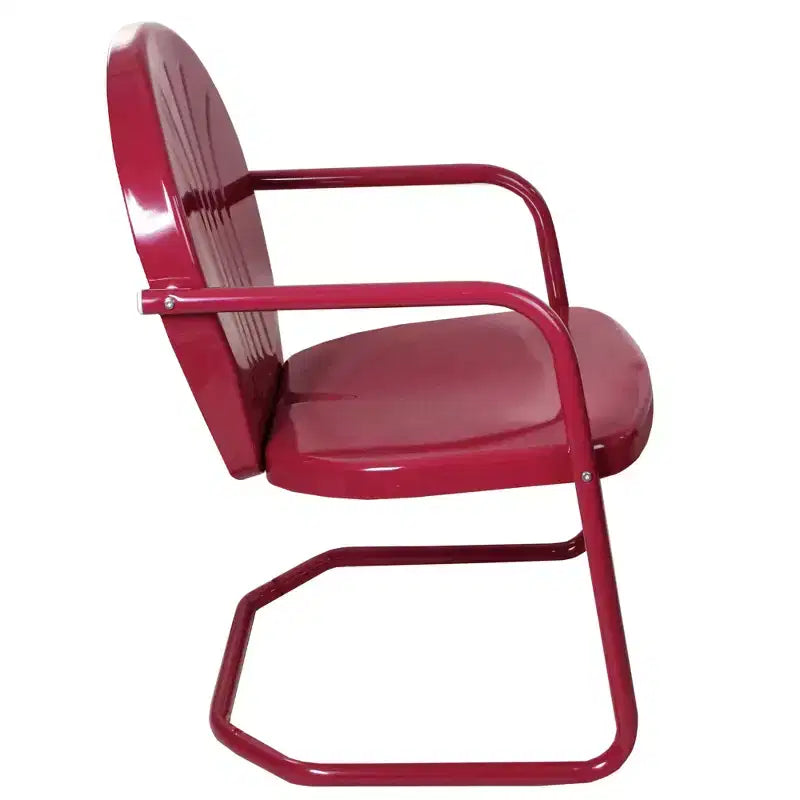 Northlight 34-Inch Retro Tulip Steel Outdoor Steel Armchair, Pink