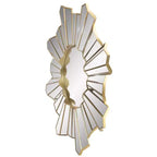 Specchio da parete rotondo in vetro Northlight 25 a onda sunburst lucido color oro