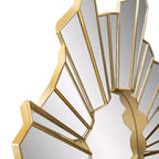Specchio da parete rotondo in vetro Northlight 25 a onda sunburst lucido color oro