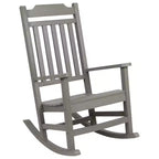 Emma and Oliver Set of 2 All-Weather Poly Resin Faux Wood Rocking Chairs for Porch &Patio