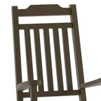 Emma and Oliver Set of 2 All-Weather Poly Resin Faux Wood Rocking Chairs for Porch &Patio