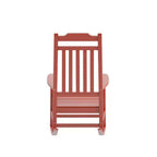 Emma and Oliver Set of 2 All-Weather Poly Resin Faux Wood Rocking Chairs for Porch &Patio