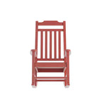 Emma and Oliver Set of 2 All-Weather Poly Resin Faux Wood Rocking Chairs for Porch &Patio