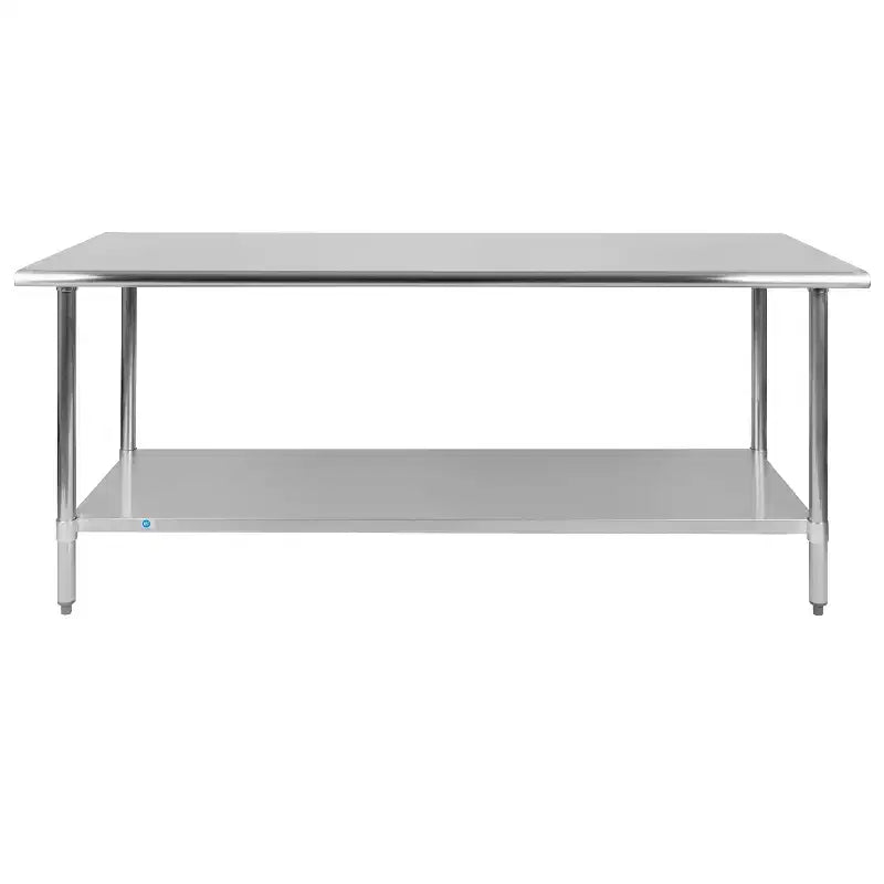 Flash Furniture Tavolo da Lavoro e Preparazione in Acciaio Inossidabile Calibro 18 con Ripiano Inferiore - Certificato NSF