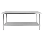 Flash Furniture Tavolo da Lavoro e Preparazione in Acciaio Inossidabile Calibro 18 con Ripiano Inferiore - Certificato NSF