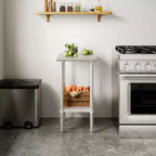 Flash Furniture Tavolo da Lavoro e Preparazione in Acciaio Inossidabile Calibro 18 con Ripiano Inferiore - Certificato NSF