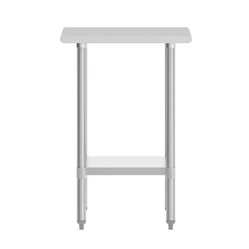 Flash Furniture Tavolo da Lavoro e Preparazione in Acciaio Inossidabile Calibro 18 con Ripiano Inferiore - Certificato NSF