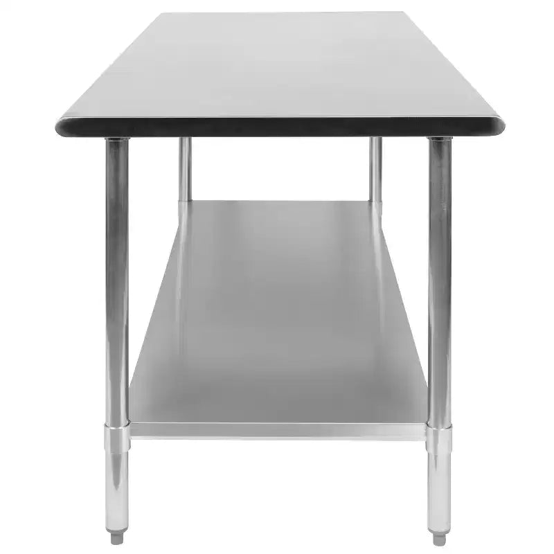 Flash Furniture Tavolo da Lavoro e Preparazione in Acciaio Inossidabile Calibro 18 con Ripiano Inferiore - Certificato NSF
