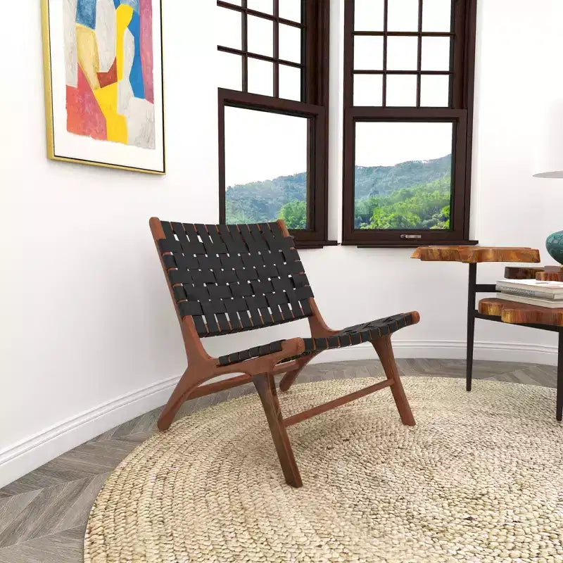 Set of 2 Contemporary Mahogany Accent Chair - Olivia & May
