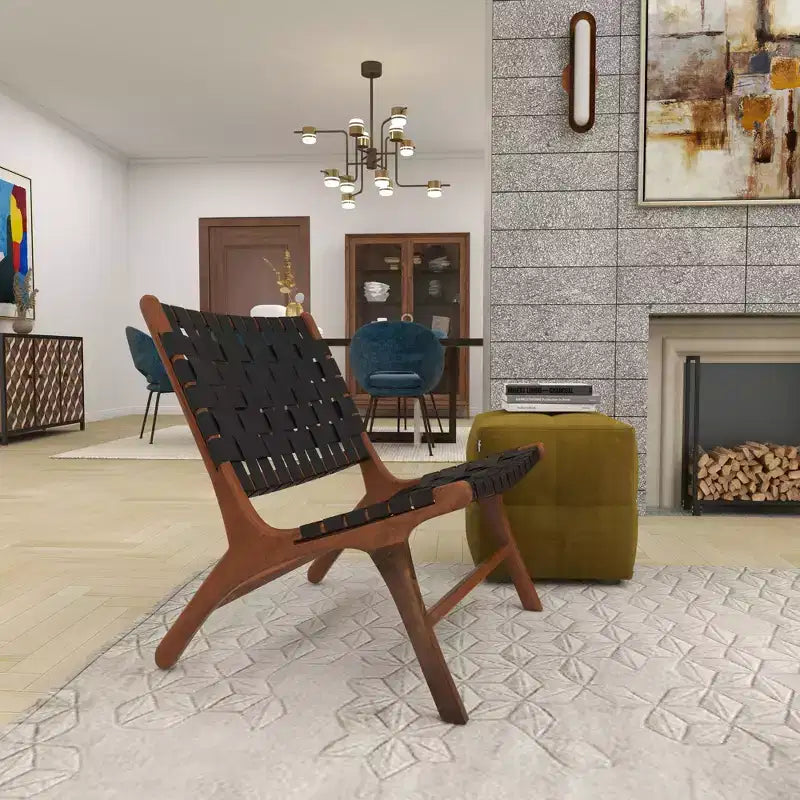 Set of 2 Contemporary Mahogany Accent Chair - Olivia & May