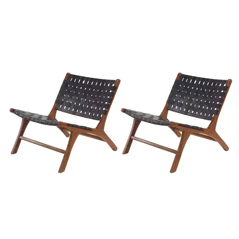 Set of 2 Contemporary Mahogany Accent Chair - Olivia & May