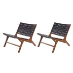 Set of 2 Contemporary Mahogany Accent Chair - Olivia & May