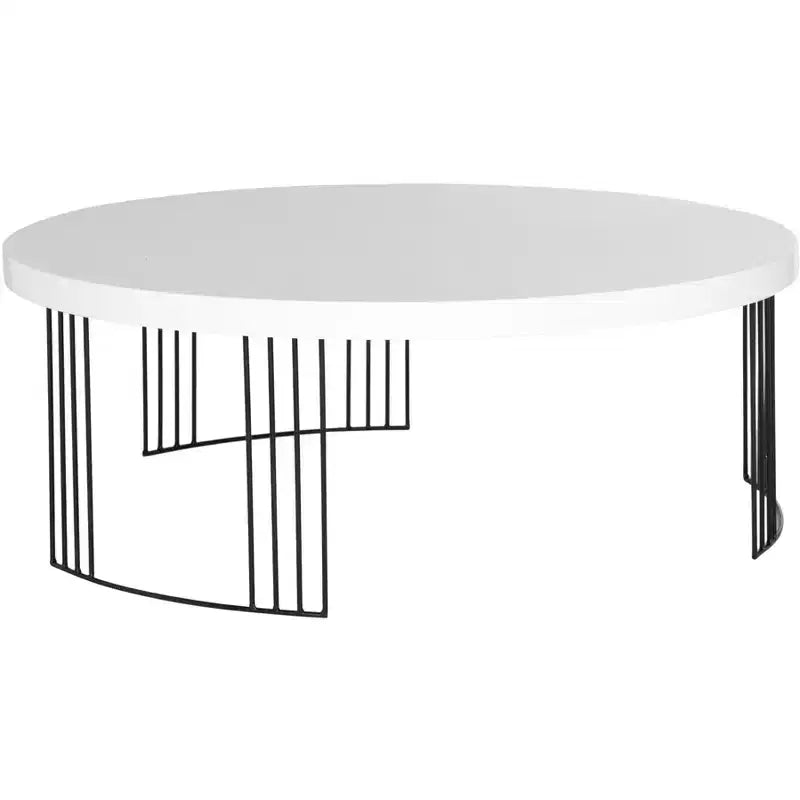 Tavolino da caffè scandinavo laccato Mid Century Keelin - Bianco/Nero - Safavieh