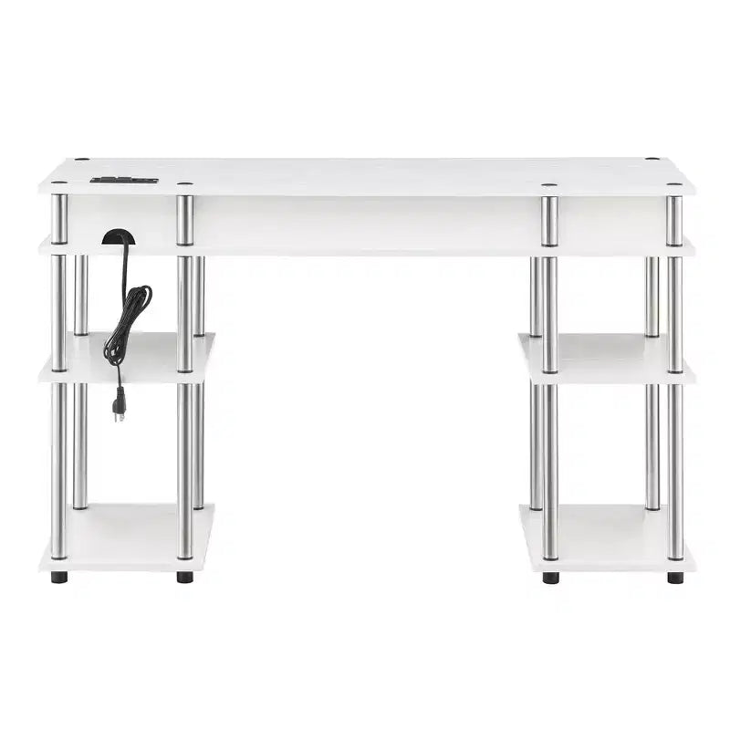Scrivania per Studenti Designs2Go Senza Attrezzi con Stazione di Ricarica e Ripiani - Breighton Home