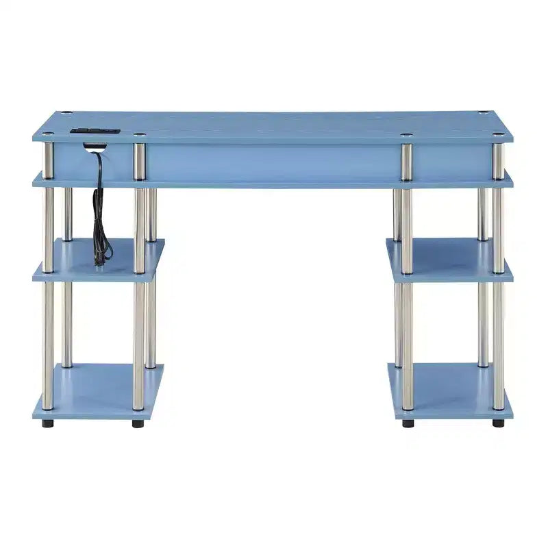 Scrivania per Studenti Designs2Go Senza Attrezzi con Stazione di Ricarica e Ripiani - Breighton Home