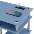 Scrivania per Studenti Designs2Go Senza Attrezzi con Stazione di Ricarica e Ripiani - Breighton Home