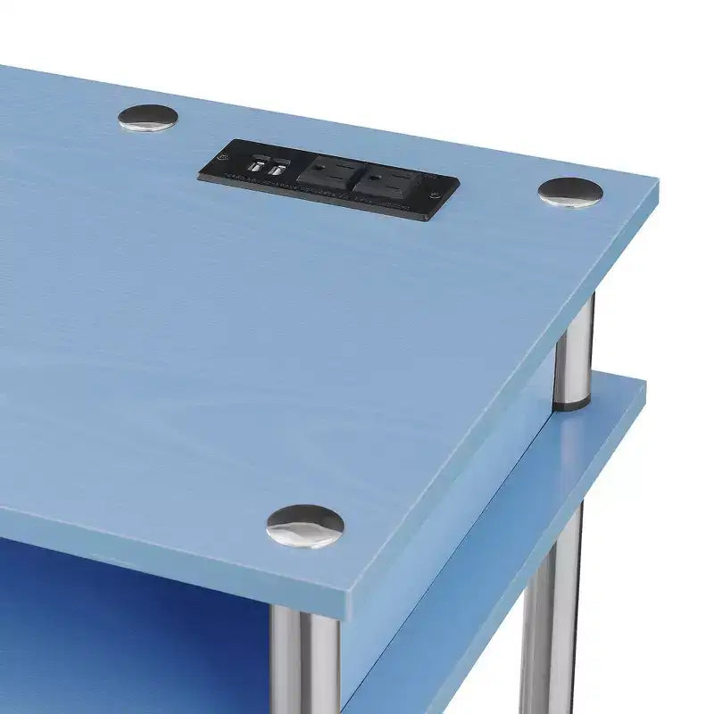 Scrivania per Studenti Designs2Go Senza Attrezzi con Stazione di Ricarica e Ripiani - Breighton Home