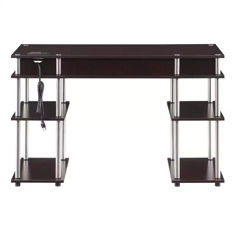 Scrivania per Studenti Designs2Go Senza Attrezzi con Stazione di Ricarica e Ripiani - Breighton Home
