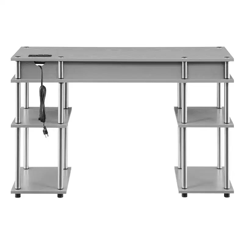 Scrivania per Studenti Designs2Go Senza Attrezzi con Stazione di Ricarica e Ripiani - Breighton Home