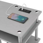 Scrivania per Studenti Designs2Go Senza Attrezzi con Stazione di Ricarica e Ripiani - Breighton Home