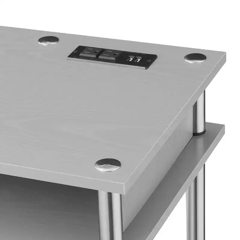 Scrivania per Studenti Designs2Go Senza Attrezzi con Stazione di Ricarica e Ripiani - Breighton Home