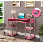 Scrivania per Studenti Designs2Go Senza Attrezzi con Stazione di Ricarica e Ripiani - Breighton Home