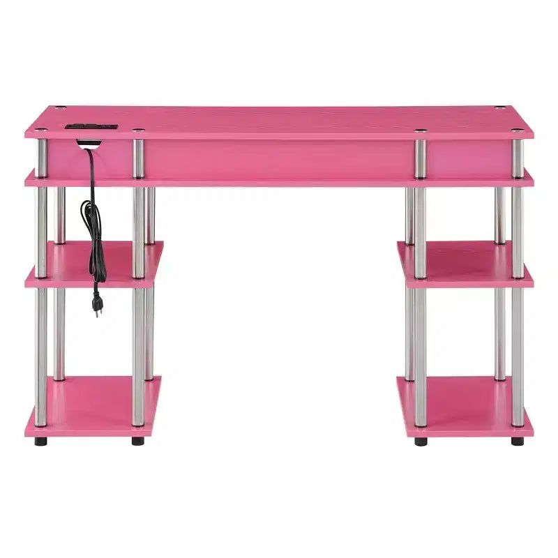 Scrivania per Studenti Designs2Go Senza Attrezzi con Stazione di Ricarica e Ripiani - Breighton Home