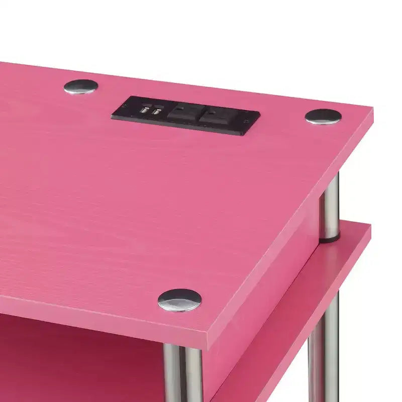 Scrivania per Studenti Designs2Go Senza Attrezzi con Stazione di Ricarica e Ripiani - Breighton Home
