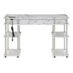 Scrivania per Studenti Designs2Go Senza Attrezzi con Stazione di Ricarica e Ripiani - Breighton Home