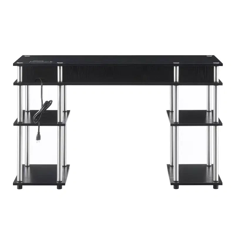 Scrivania per Studenti Designs2Go Senza Attrezzi con Stazione di Ricarica e Ripiani - Breighton Home