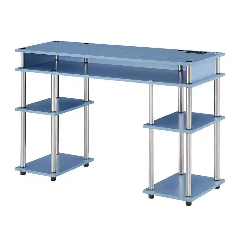 Scrivania per Studenti Designs2Go Senza Attrezzi con Stazione di Ricarica e Ripiani - Breighton Home