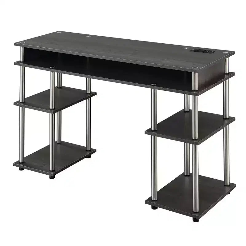 Scrivania per Studenti Designs2Go Senza Attrezzi con Stazione di Ricarica e Ripiani - Breighton Home