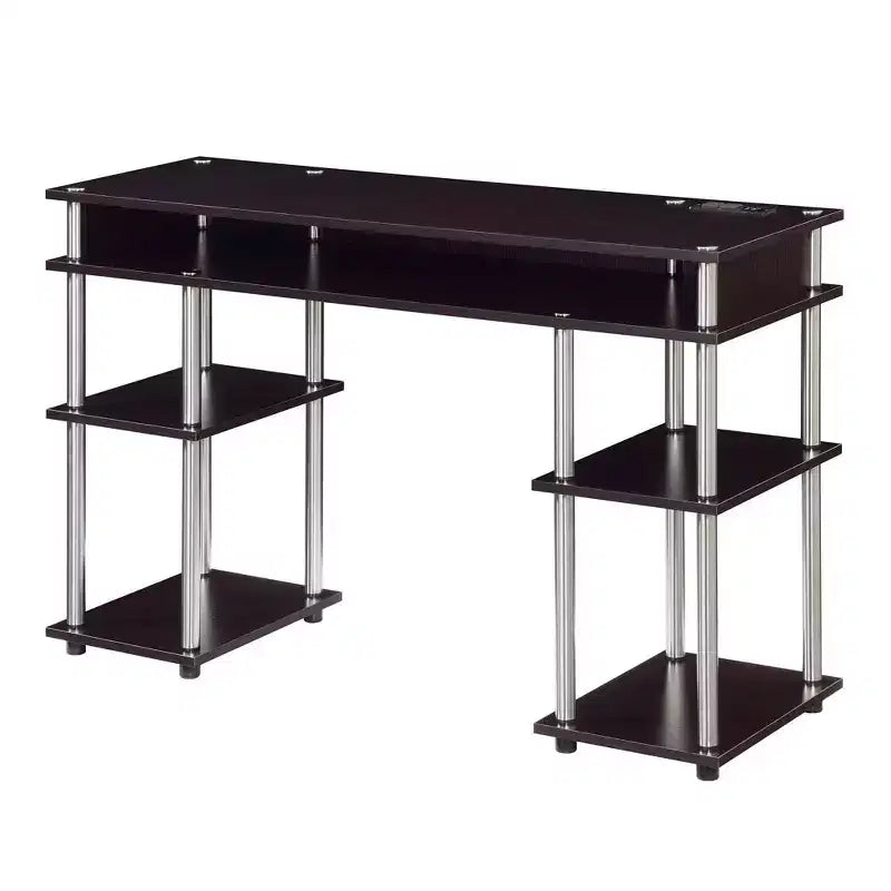 Scrivania per Studenti Designs2Go Senza Attrezzi con Stazione di Ricarica e Ripiani - Breighton Home