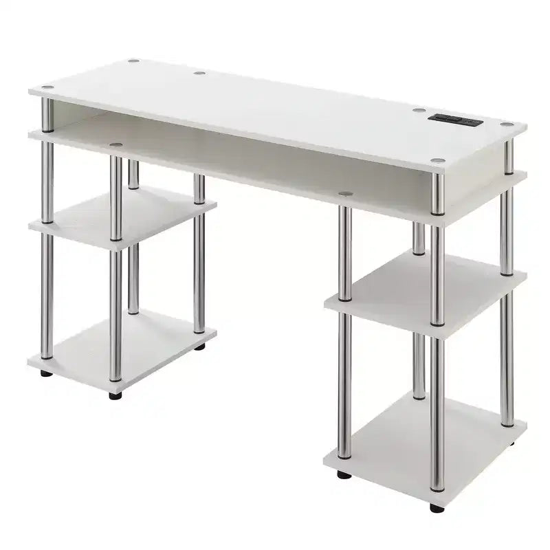 Scrivania per Studenti Designs2Go Senza Attrezzi con Stazione di Ricarica e Ripiani - Breighton Home