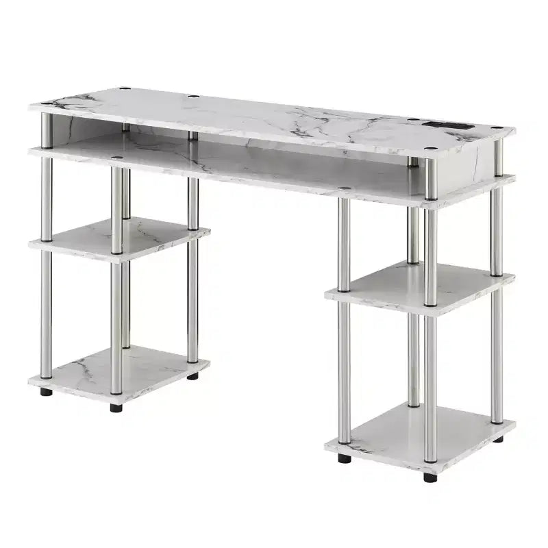 Scrivania per Studenti Designs2Go Senza Attrezzi con Stazione di Ricarica e Ripiani - Breighton Home