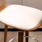 Set di 2 sgabelli da bar girevoli in noce curvato, stile Mid-century Modern - Glitzhome