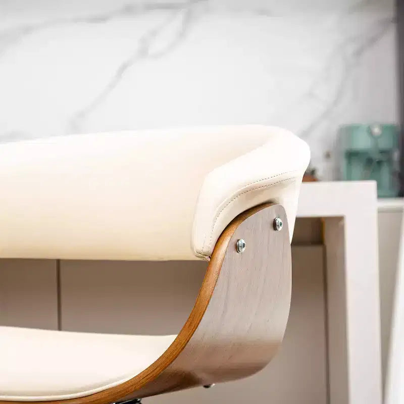 Set di 2 sgabelli da bar girevoli in noce curvato, stile Mid-century Modern - Glitzhome