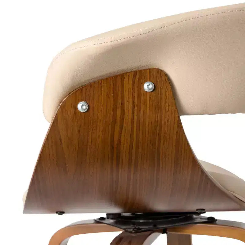 Set di 2 sgabelli da bar girevoli in noce curvato, stile Mid-century Modern - Glitzhome
