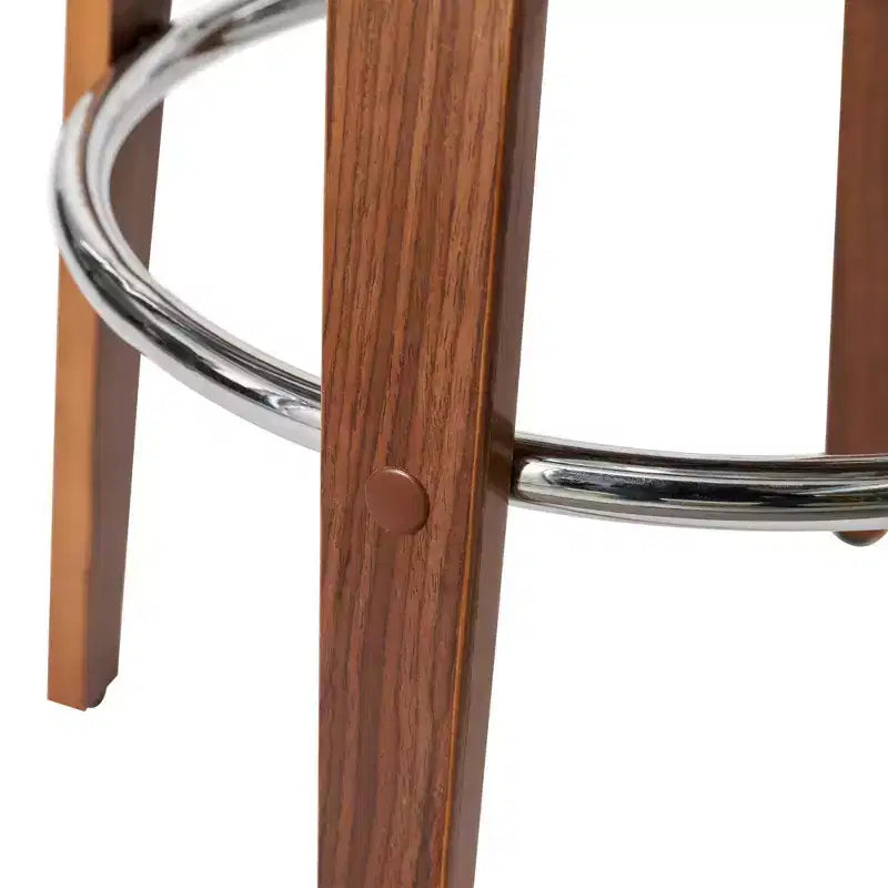 Set di 2 sgabelli da bar girevoli in noce curvato, stile Mid-century Modern - Glitzhome