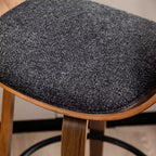 Set di 2 sgabelli da bar girevoli in noce curvato, stile Mid-century Modern - Glitzhome