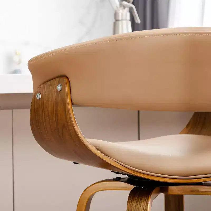 Set di 2 sgabelli da bar girevoli in noce curvato, stile Mid-century Modern - Glitzhome