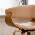 Set di 2 sgabelli da bar girevoli in noce curvato, stile Mid-century Modern - Glitzhome