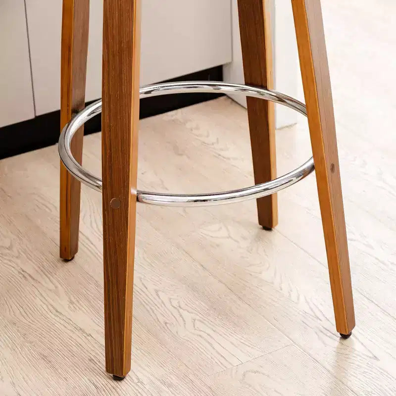 Set di 2 sgabelli da bar girevoli in noce curvato, stile Mid-century Modern - Glitzhome