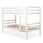 Costway Twin Over Twin Wood Bunk Beds Ladder Safety Rail EspressoWhite