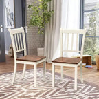 Costway Set di 2 Sedie da Pranzo in Legno con Schienale Alto per Cucina Whitesburg Sedia Laterale Bianco Nero