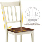 Costway Set di 2 Sedie da Pranzo in Legno con Schienale Alto per Cucina Whitesburg Sedia Laterale Bianco Nero