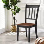 Costway Set di 2 Sedie da Pranzo in Legno con Schienale Alto per Cucina Whitesburg Sedia Laterale Bianco Nero