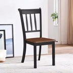 Costway Set di 2 Sedie da Pranzo in Legno con Schienale Alto per Cucina Whitesburg Sedia Laterale Bianco Nero
