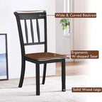 Costway Set di 2 Sedie da Pranzo in Legno con Schienale Alto per Cucina Whitesburg Sedia Laterale Bianco Nero