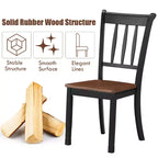 Costway Set di 2 Sedie da Pranzo in Legno con Schienale Alto per Cucina Whitesburg Sedia Laterale Bianco Nero